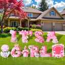 EASY JOY 10PCS Its A Girl Yard Sign with Stakes Pink It's A Girl Baby Shower Yard Sign for Gender Reveal Outdoor Garden Lawn Party