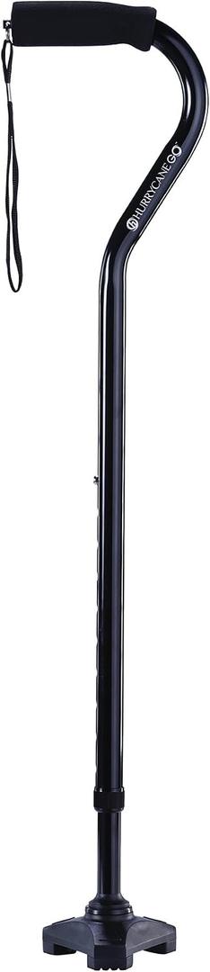 HurryCane Go HCANE-BK-G2 Walking Stick with T Handle, Black, 1 Count