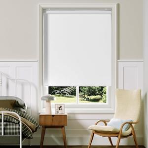 Cordless Roller Shades Blackout Blinds for Windows Room Darkening Rolled Up Shades with Spring System, UV Protection Window Shades Door Blinds for Home and Office (White, 30" W x 72" H)