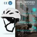 DKONI Bike Helmet Adult Urban: Bicycle Helmet for Men Women with USB Charge, Detachable Taillight Helmets for Commuter Cycling Scooters, Medium 