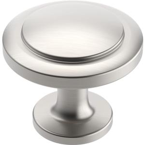 Alzassbg 10 Pack Brushed Satin Nickel Cabinet Knobs, 1-1/4 Inch Diameter Round Kitchen Knobs for Cabinets and Drawers AL6012SN