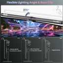 Quntis Monitor Light RGB Backlight, Eye-Care Computer Lights Bar Gaming Office Desk Lamp, 15 Modes Backlight, 3 Color Temperature & Brightness Dimmable Front Light, Ra95 Screen No Glare Monitor Lamp