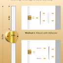 Peel and Stick on Wall Sconce set of 2, No Drill Gold Wireless Magnetic Battery Operated Wall Lights with Remote & Touch Control, Dimmable Cordless Wall Lamps for Bedroom Living Room Bathroom Decor, Gold-2 Pack