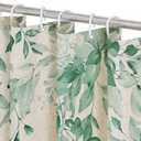Gibelle Polyester Linen MintGreen Eucalyptus Shower Curtain, Watercolor Plant Leaves with Floral Bathroom Shower Curtain Set, 72x72