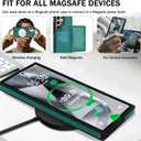 for Samsung Galaxy S23 Ultra Wallet Case, 2-in-1 Detachable Magnetic Wallet Case, Card Holder RFID Blocking, Fashionable Faux Leather Card Slot & Folding Design (Green)