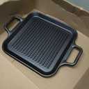 Lodge BOLD 12 Inch Seasoned Cast Iron Grill Pan with Loop Handles; Design-Forward Cookware