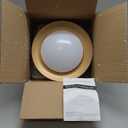 Dimmable Metal LED Flush Mount Ceiling Light, 5CCT 2700K-6000K Black and Gold Close to Ceiling Lighting Fixtures, Mid Century Ceiling Lamp for Bedroom, Kitchen, Hallway, Laundry Room (11.8in)