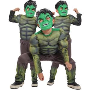 Kid's Halloween Cosplay Costume Superhero Suit, Green, Small