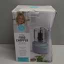 Martha Stewart 3 Cup Electric Food Chopper, Vegetable & Herb Mini Food Processor, 24oz BPA-Free Bowl, Stainless Steel Blades, Pour Spout, Dicing, Mincing, Chop & Puree, Dishwasher Safe, Sky