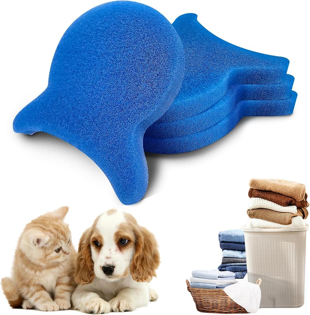 Pet Hair Remover for Laundry, Reusable Dog & Cat Hair Remover Tool, Effectively Removes Pet Hair, Lint and Dander from Bedding and Clothing, Suitable for Washing Machines, Dryers 4PCS