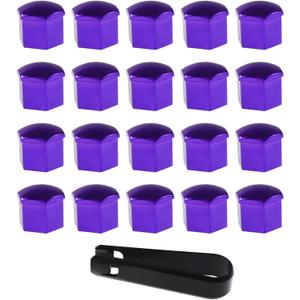 20 Pcs Wheel Lug Nut Covers Bolt Caps,19mm Universal Car Tire Nut Caps Bolt Cover,Hexagonal Plastic Tire Bolt with Removal Tool (Purple)