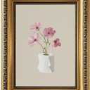 Vintage Gold Framed Wall Art Funny Bathroom Canvas Wall Art Toilet Paper Botanical Print Floral Artwork Minimal Plant Picture Bathroom Wall Decor for Guest Restroom 16x24 Inch