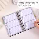 Iceemee Password Keeper Book with Alphabetical TabsSmall Password Books Password Notebook for Internet Website Address Log in Detail, Password Logbook Gifts for Home and Office (Flower Black)