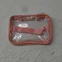 PATIKIL 8.3"x5.9"x3.5" Clear Toiletry Bag, PVC Makeup Bag Cosmetic Pouch with Zipper Handle Strap Waterproof for Travel Home Storage, Pink