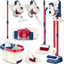 Kids Cleaning Set 12 Piece, Toy Vacuum Cleaner Set for Toddlers Kids Broom and Mop Set Pretend Play Home Cleaning Toys, Toy Kitchen Toddler Cleaning Set is A Great Toy Gifts for Boys & Girls Ages 3+