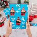 3 x Vnaaem Funny Christmas Wrapping Paper Roll - 17 Inches X 33 Feet - for Adult Women Men - Reversible Holiday Wrapping Paper Blue Naughty Santa Stripe Pattern Great for Holiday