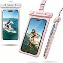 wellhouse Waterproof Phone Pouch, Waterproof Phone Case for iPhone17 16 15 14 13 Pro Max XS Samsung, IPX8 3D Cellphone Dry Bag Beach Essentials (2 Pack -Pink & White7.0, 7 inch)