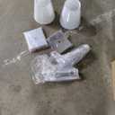 PERMO Set of 2 Classic Rustic Industrial Wall Sconce Lighting Fixture with Flared White Textile Lamp Shade and Chrome Tapered Column Stand, Hardwired, E26 Base