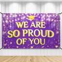 KatchOn, We are So Proud of You Banner - XtraLarge, 72x44 Inch | Graduation Backdrop Purple and Gold for Graduation Party Decorations 2026 | Congratulations Banner for Graduation Decorations 2026
