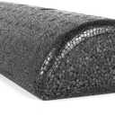 CanDo Black Composite High-Density Foam Rollers for Muscle Restoration Massage Therapy Sport Recovery and Physical Therapy 6" x 18" Half-Round