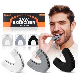 Premium Jaw Exerciser for Men & Women | 3 Resistance Levels, Silicone Jaw Trainer | Strengthen Jaw, Face & Neck Muscles, Reduce Stress & Cravings, Enhance Jawline & Chewing Power, 2 Pcs