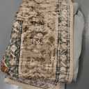 Area Rugs 8'x10' Washable Non-Slip, Floral Vintage Distress Print Pattern Medallion Carpet for Living Room Bedroom Dining Room, Brick Red Rust Neutral Brown Burnt Orange Green