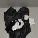 Geyoga Anime Women Bunny Costume Halloween Cosplay Bodysuit Role Outfit With Headband and Stocking Set (Small, White and Black)