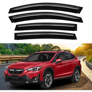 Crosstrek Rain Guards - Window Visors for Subaru Crosstrek 2018-2023/Subaru Impreza Hatchback 2017-2023, Out-Channel Side Window Rain Guards for Impreza, 4PCS, Black, Car Accessories