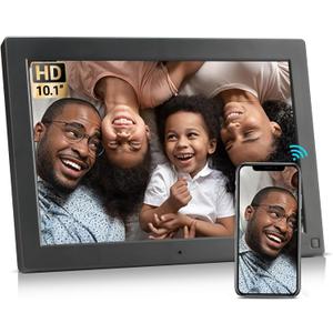 BSIMB 10.1 Inch Digital Picture Frame Touch Screen, 1280x800 HD Electronic Photo Frame Album Display 32GB, Share Pictures/Videos via App/USB/SD Easy Setup Gifts for Mom, Auto-Rotate, With Remote, Matte Black