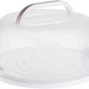 Juvale Round Cake Carrier - Secure Lid & Handle Storage Container - Collapsible Reusable Plastic Container for Cakes, Pies & Cupcakes - 12" Dia x 5.9" H