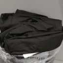 ULTCOVER 600D Tough Canvas Heavy Duty Rectangular Patio Table and Chair Cover - Waterproof Outdoor General Purpose Furniture Covers 111 x 74 inch, Black