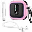 KASOTT Case for AirPods Pro 3 (2025), Secure Lock Rugged Protective Cover, Compatible with MagSafe Wireless Charging, with Carabiner, Cleaning Brush & Anti-Loss Lanyard (Pink+Blue)