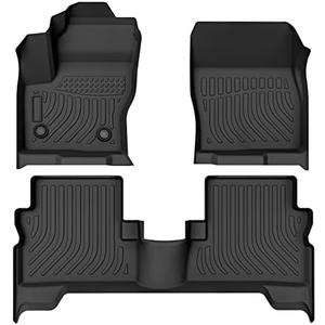 All Weather Rubber Floor Mats Compatible with 2013-2019 Ford Escape & 2013-2018 C-Max, 3Pcs Car Automotive Floor Mats & Cargo Liners Black