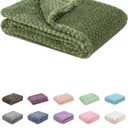Fuzzy Blanket or Fluffy Blanket for Baby, Soft Warm Cozy Coral Fleece Toddler, Infant or Newborn Receiving Blanket for Crib, Stroller, Travel, Decorative (28Wx40L, XS-Olive Green)