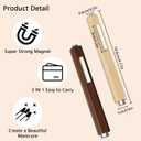 SIUSIO 3 In 1 Nail Magnet, Multifunctional Cat Eye Magnet For Gel Polish Magnet Stick Nail Art DIY Tools Design Walnut-Wood