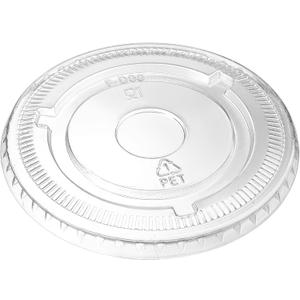 GUSTO [100 Count] Clear (No Hole) Flat PET Plastic Lids 98mm Rim for 12, 16, 20 & 24 oz. Milkshake Cups-(Formerly Comfy Package)