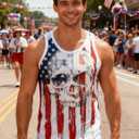 RAISEVERN Mens Tank Tops Summer Sleeveless Tee Cool Workout T-Shirts Beach Novelty Undershirts (Medium, A New Flag 001)