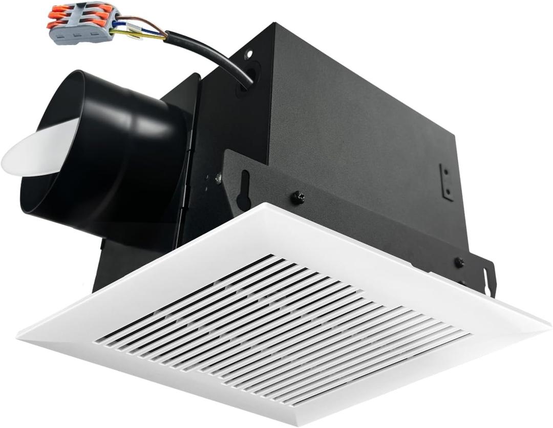 Bathroom Exhaust and Ventilation Fan 88CFM, Ultra-quiet Bath Fan Ceiling Mount Exhaust Fan 1.2Sones Household Bathroom Vent Exhaust Fan