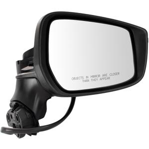 TRQ Passenger Side Mirror Assembly Power Heated Turn Signal Blind Spot Foldaway Smooth Black Paint to Match Compatible with 2020-2023 Nissan Versa SR 2020-2023 Versa SV