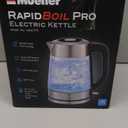 Mueller RapidBoil Electric Kettle 1.8L – Borosilicate Glass & Stainless Steel – BPA-Free Tea Kettle, LED Light, Auto Shut-Off, Boil Dry Protection Water Heater – Fast Heating, Kitchen Essentials