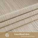 RYB HOME Natural Linen Blend Boho Farmhouse Curtains 2 Panels, Semi Sheer Light Filtering Beige Burlap Privacy Drapes with Vertical Striped Embroidery for Dining Room Office, W52 x L84