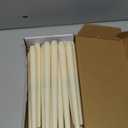 10-Inch Ivory Taper Candles - Dripless Smokeless Tapered Candle Cream Unscented Candlesticks Paraffin Wax Long Slow Burning Tall Candle Sticks for Dinner Business Wedding Restaurants 12 Pack