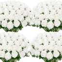 Ouddy Decor 100 Pcs Artificial White Roses Bulk Realistic Fake Silk Flowers with Long Stems for Wedding Bridal Bouquet DIY Table Centerpieces Arrangement Valentines Home Decor (100 Packs)