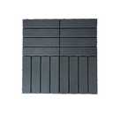 44 Pack Interlocking Deck Tiles, 12"x12"x0.8" Plastic Patio Flooring Outdoor Waterproof, All Weather Use for Balcony Porch Backyard PoolsideDark Grey, Stripe