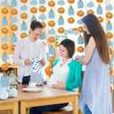 12 Pack Fall Little Pumpkin Party Hanging Decorations Blue Little Pumpkin Baby Shower Decorations Fall Truck Gnome Maple Leaf Hanging Swirl for Boy Harvest Paper Cutouts for Autumn Birthday (Multi Color)