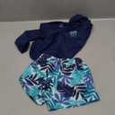 Simple Joys by Carter's Boys' Swimsuit Trunk and Rashguard Set, Navy White Tropical, 18 Months