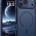 SUPFINE Magnetic for iPhone 17 Pro Max Case (Compatible with MagSafe)(Military Grade Drop Protection)(Camera Protection) Translucent Matte Shockproof Phone Cover,Dark Blue