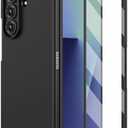 Ruky for Galaxy Z Fold 7 Slim Case, with Built-in Screen Protector Full Body Cover, [Not for Z Fold 6] Support Wireless Charging Hard PC Shockproof Protective Case for Samsung Galaxy Z Fold 7, Black