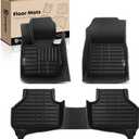 YHTAUTO Floor Mats Fit BMW X3 F25 2011-2017, X4 F26 Accessories 2015-2018, TPE Floor Liners All-Weather Protection Custom Fit, 1st & 2nd Row, Set of 3 Black