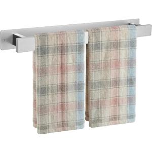 Bathroom Towel Bars,16-Inch Stainless Steel Towel Bar for Large Towel,Strong Self-Adhesive/Screws Wall Mounting,Rust-Proof,Towel Holder for Bathroom and Kitchen Storage (Brushed Nickel)